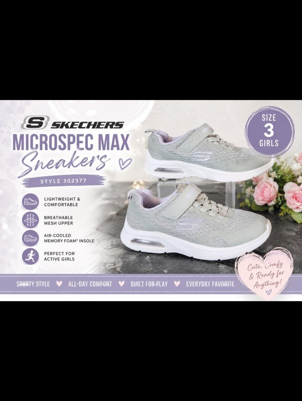 Sketchers Microspec Max Sneakers 302377 Size 3 Girls